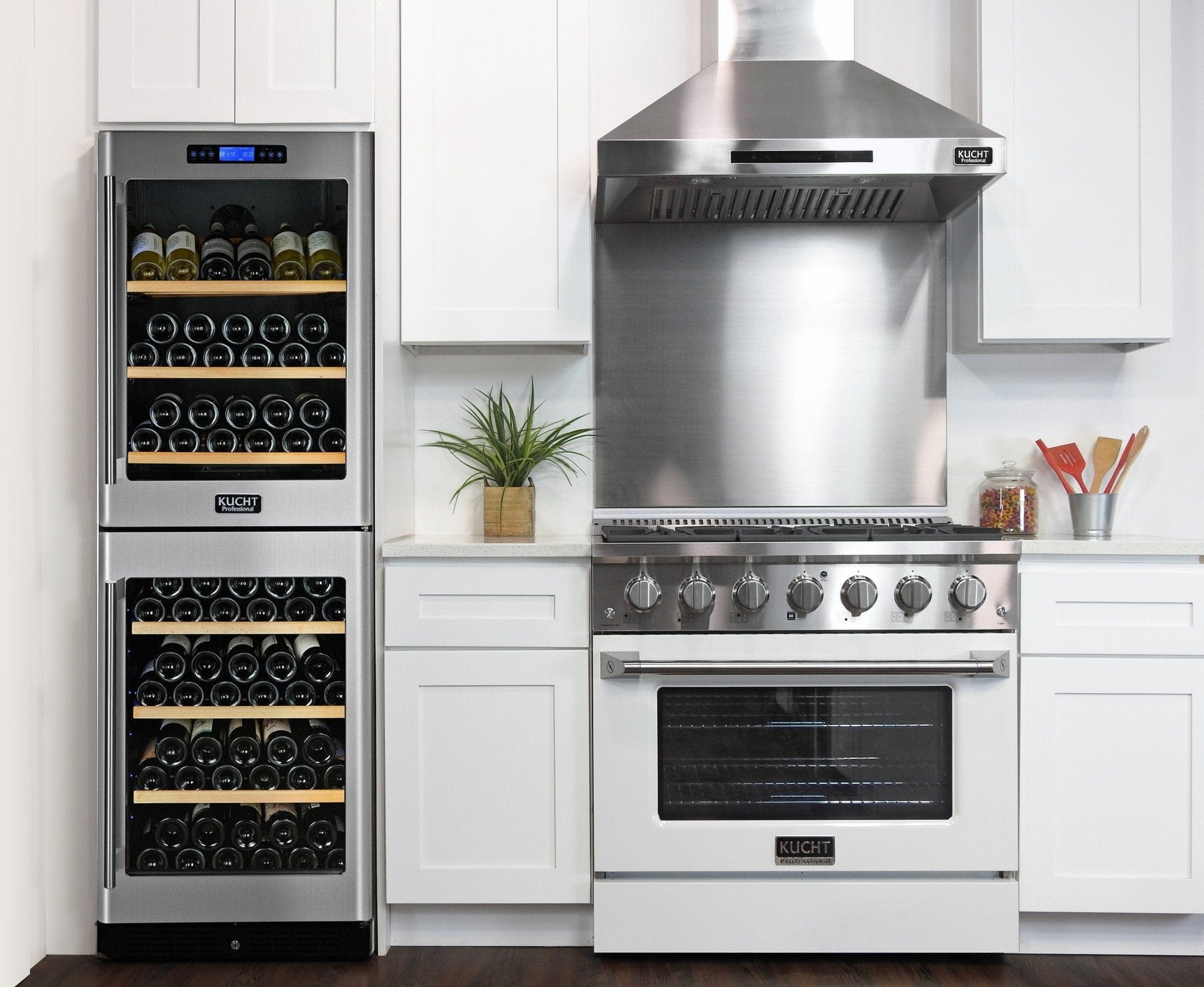 Kucht 36" Gas Range, Stainless Steel with White Oven Door, KNG361-W