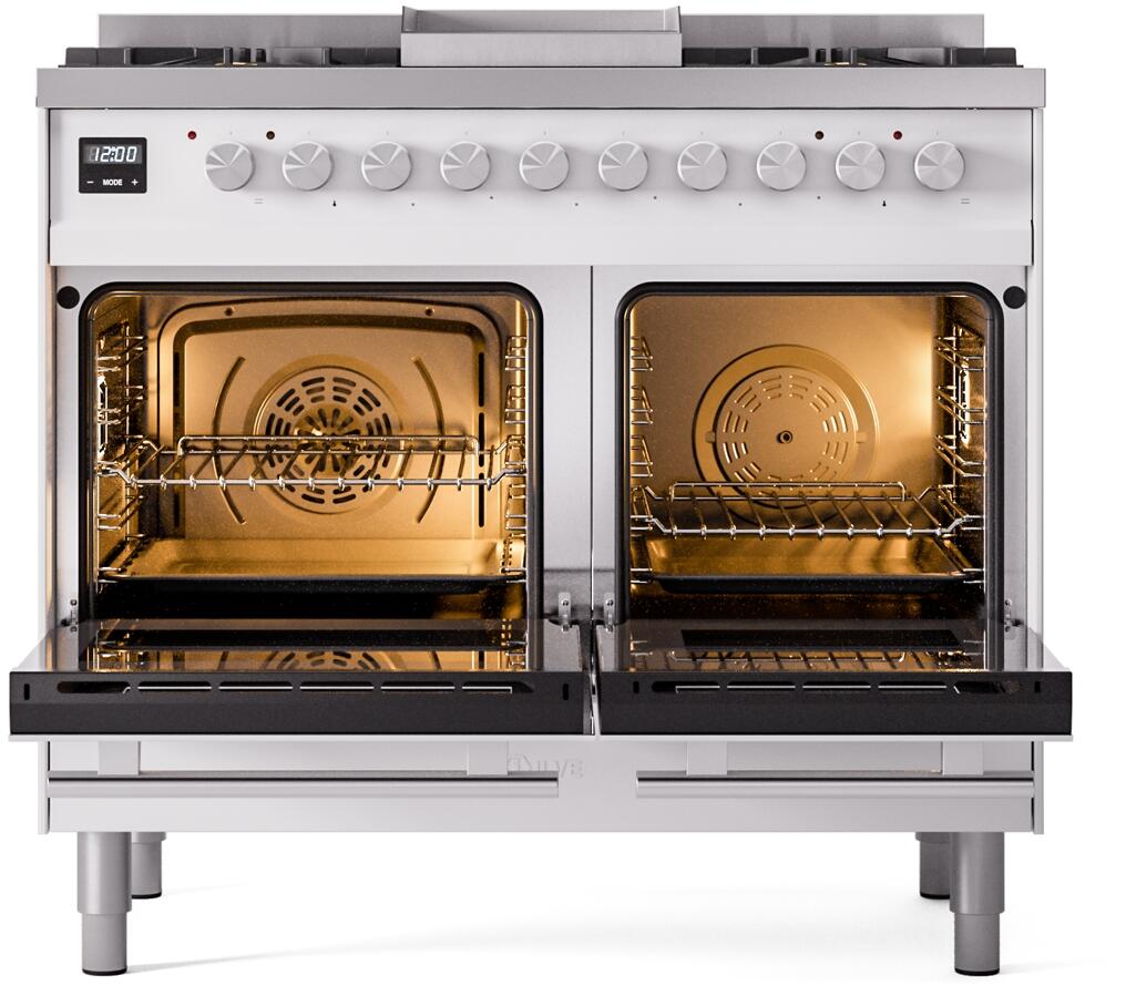 Professional Plus II 40 Inch Dual Fuel Natural Gas Freestanding Range in White with Trim, UPD40FWMPWH