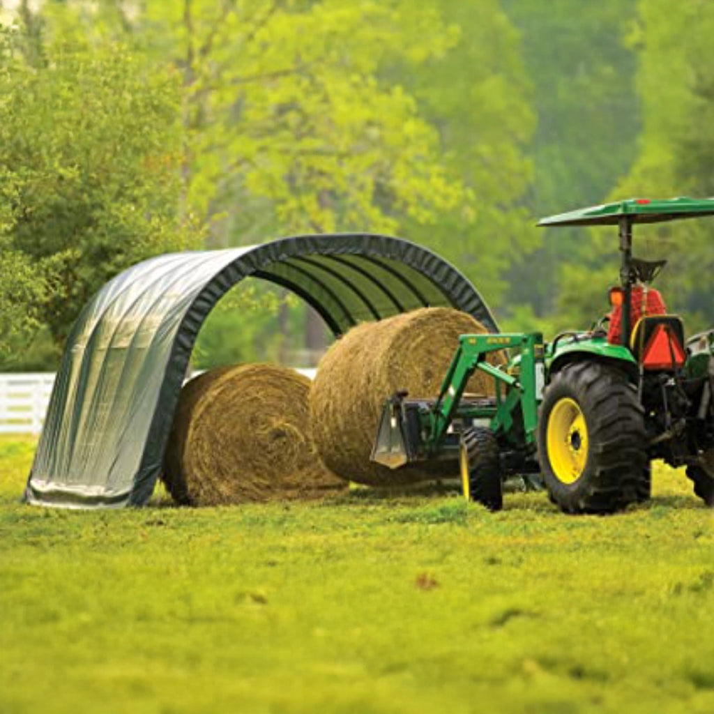 ShelterLogic 22×24×12 Peak Style Run-In Shelter – Heavy-Duty Outdoor Storage &amp; Livestock Shelter
