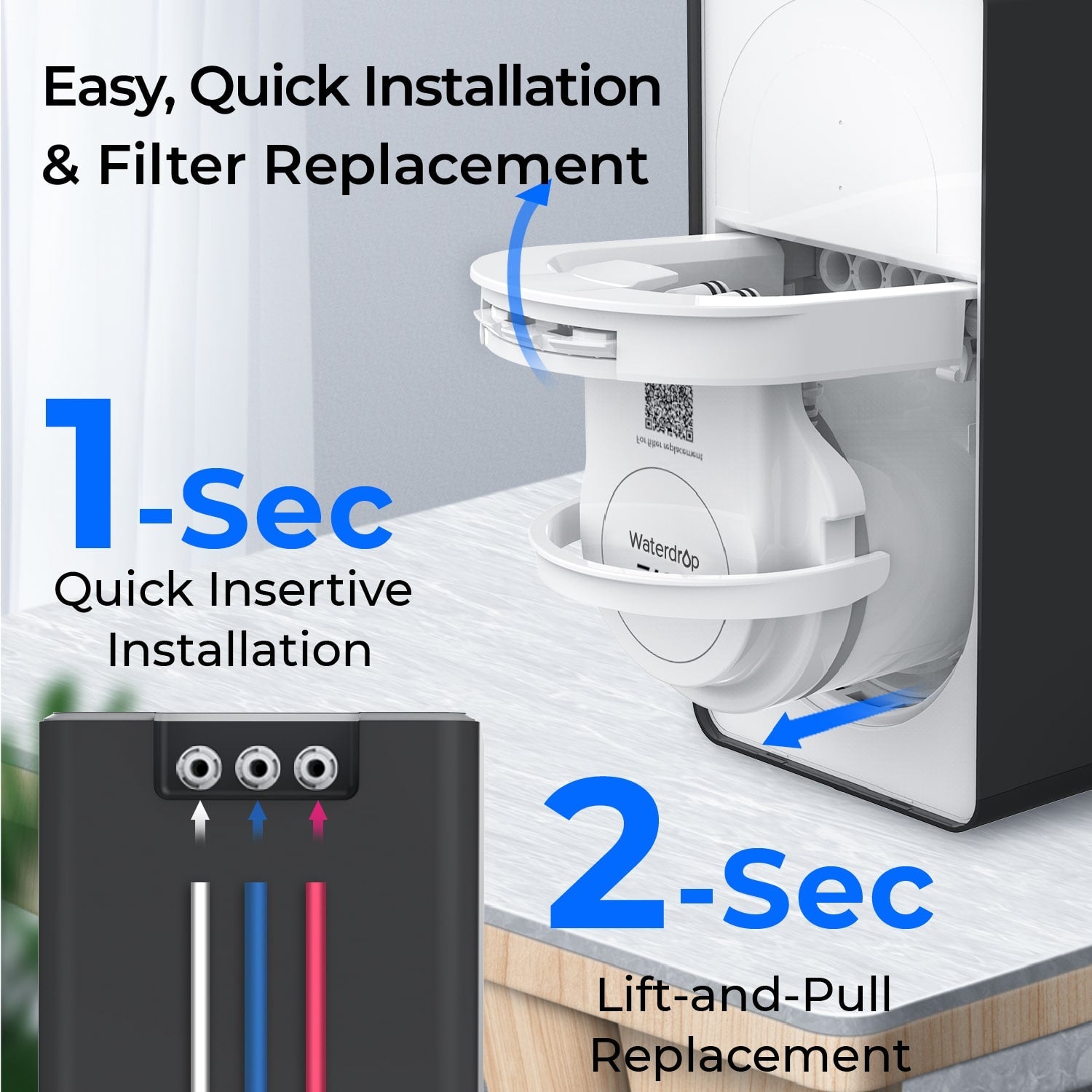 600GPD Under Sink Reverse Osmosis System - Waterdrop D6