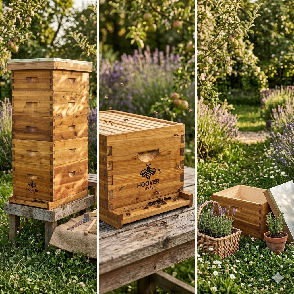 Wax-Coated 10 Frame Beehive - (2)Deeps & (3)Mediums