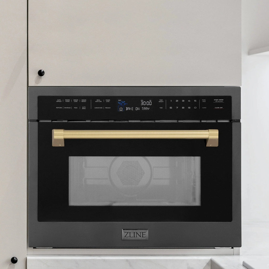 ZLINE 24" Convection Microwave, Black Stainless, Bronze MWOZ-24-BS-CB