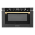 ZLINE 24" Microwave Drawer, Black Stainless, Bronze MWDZ-1-BS-H-CB