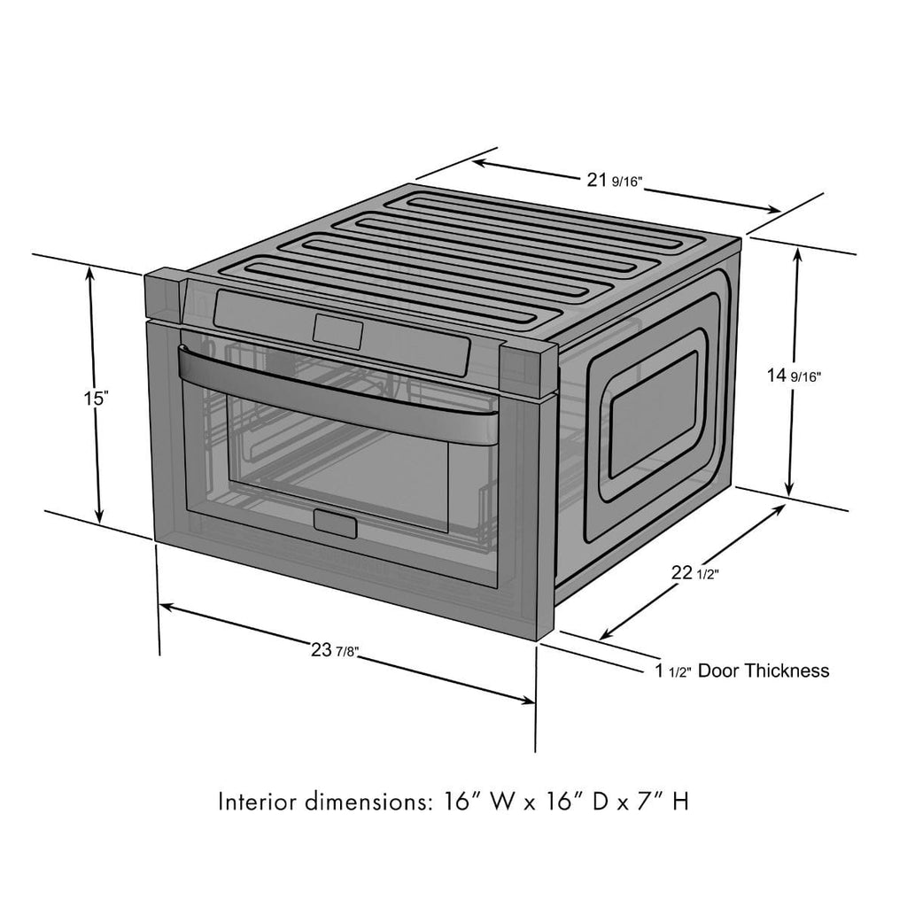 ZLINE 24" Microwave Drawer, Black Stainless Steel, MWD-1-BS