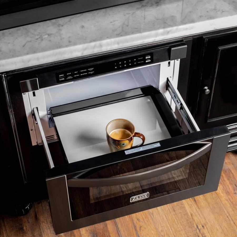 ZLINE 24" Microwave Drawer, Black Stainless Steel, MWD-1-BS
