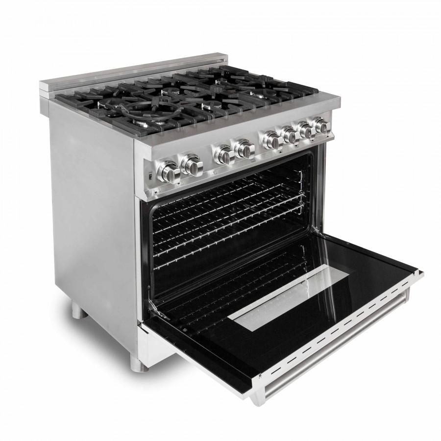 ZLINE 36" Professional Dual Fuel Range, White Matte Door, RA-WM-36