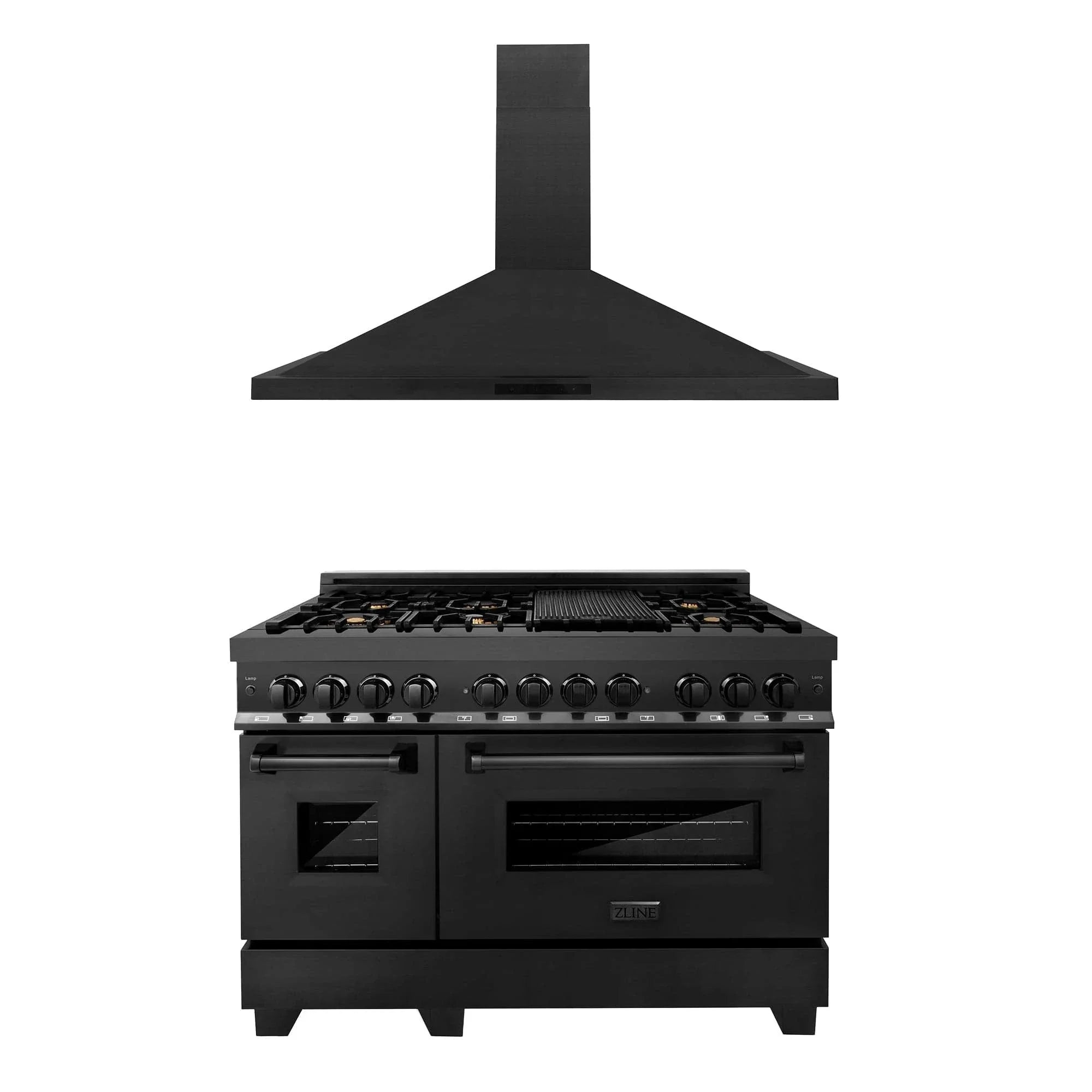 ZLINE 48" Bundle Range RAB-BR-48 & Wall Range Hood BSKBN, 2KP-RABRH48