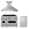 ZLINE 48" Bundled Stainless DualRange RangeHood Dishwasher 3KP-RASRH48-DWV
