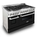 ZLINE 48" Professional Dual Fuel Range with Black Matte Door, RA-BLM-48