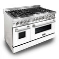 ZLINE 48" Professional Dual Fuel Range with White Matte Door, RA-WM-48
